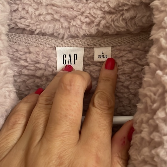 Wmn’s Gap Lg teddybear 3/4” zip jacket, blush pink, like new! - Picture 3 of 5